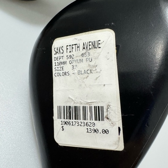 YSL Saint Laurent Opyum Point-Toe Patent Leather Pumps Heels Black Gold 37/US 7 - Picture 8 of 8